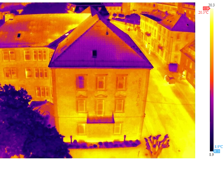 Thermografie-Aufnahme eines Gebäudes