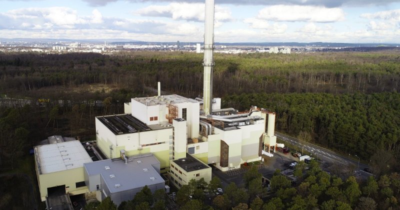 EVO-Energiewerk bei Offenbach aus der Luft